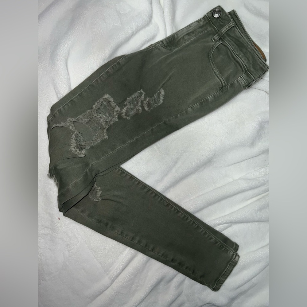 American eagle army green Jegging jeans high rise